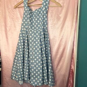 1950’s Vintage style Dres White/ Light Blue
